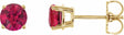 14K Yellow Gold 5 mm Lab-Grown Ruby Earrings