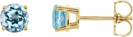 14K Yellow 5 mm Natural Sky Blue Topaz Earrings