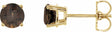 14K Yellow Gold 5 mm Natural Smoky Quartz Earrings