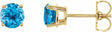 14K Yellow Gold 5 mm Natural Swiss Blue Topaz Earrings