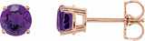 14K Rose Gold 5 mm Natural Amethyst Earrings