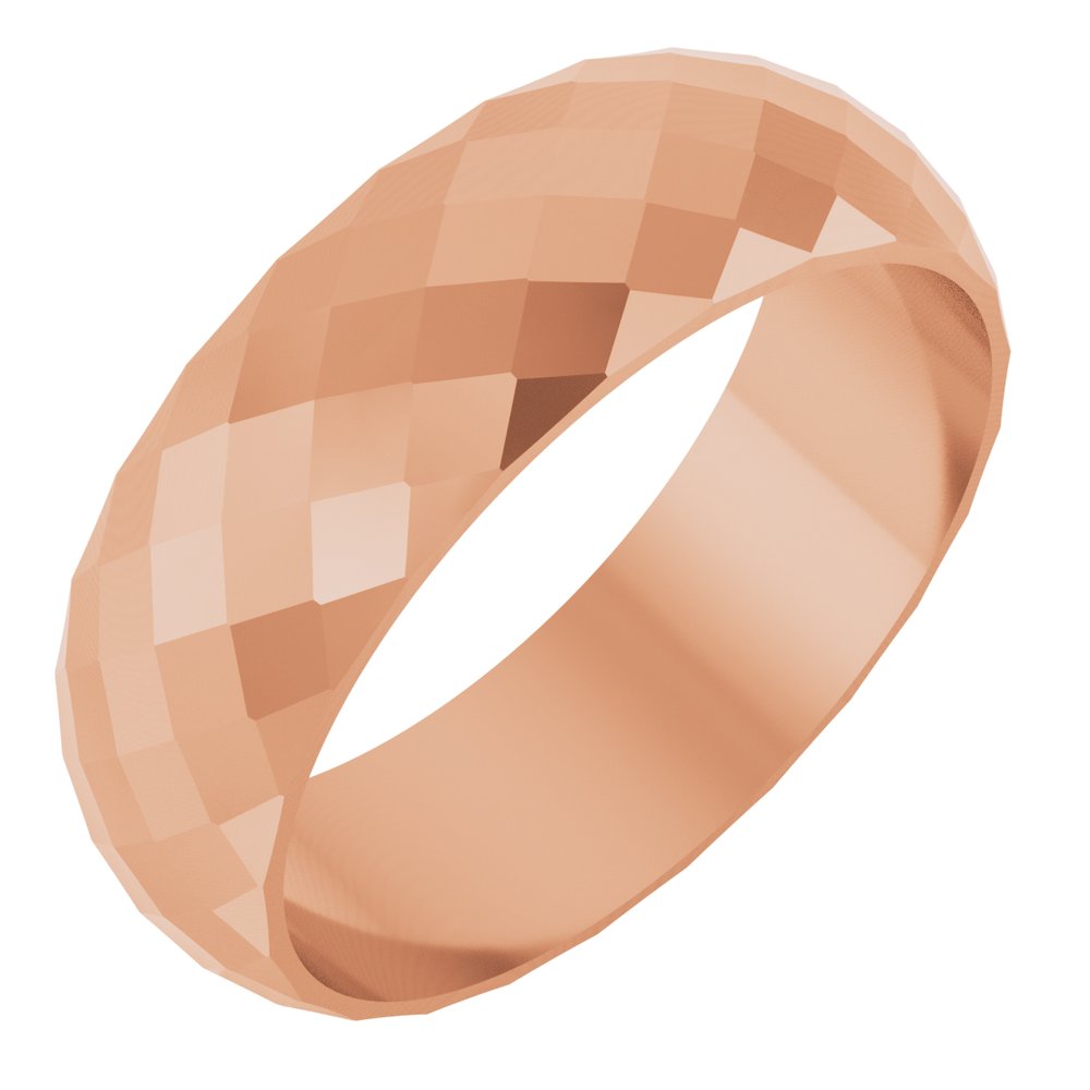 10K Rose Gold 6 mm Diamond Pattern Band Size 10.5