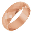10K Rose Gold 6 mm Diamond Pattern Band Size 10.5