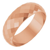10K Rose Gold 6 mm Diamond Pattern Band Size 10.5
