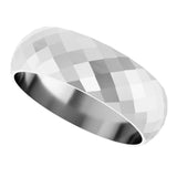 10K White Gold 6 mm Diamond Pattern Band Size 8.5