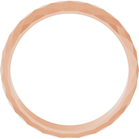 10K Rose Gold 6 mm Diamond Pattern Band Size 10.5