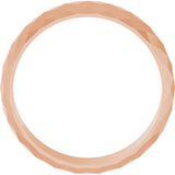 10K Rose Gold 6 mm Diamond Pattern Band Size 10.5