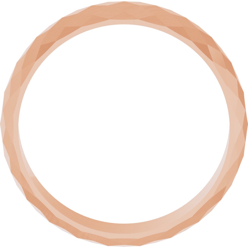 10K Rose Gold 6 mm Diamond Pattern Band Size 10.5