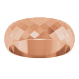 10K Rose Gold 6 mm Diamond Pattern Band Size 10.5