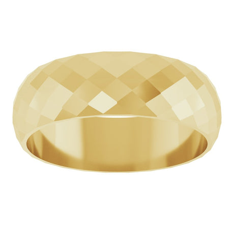 14K Yellow Gold 6 mm Diamond Pattern Band Size 10