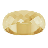 14K Yellow Gold 6 mm Diamond Pattern Band