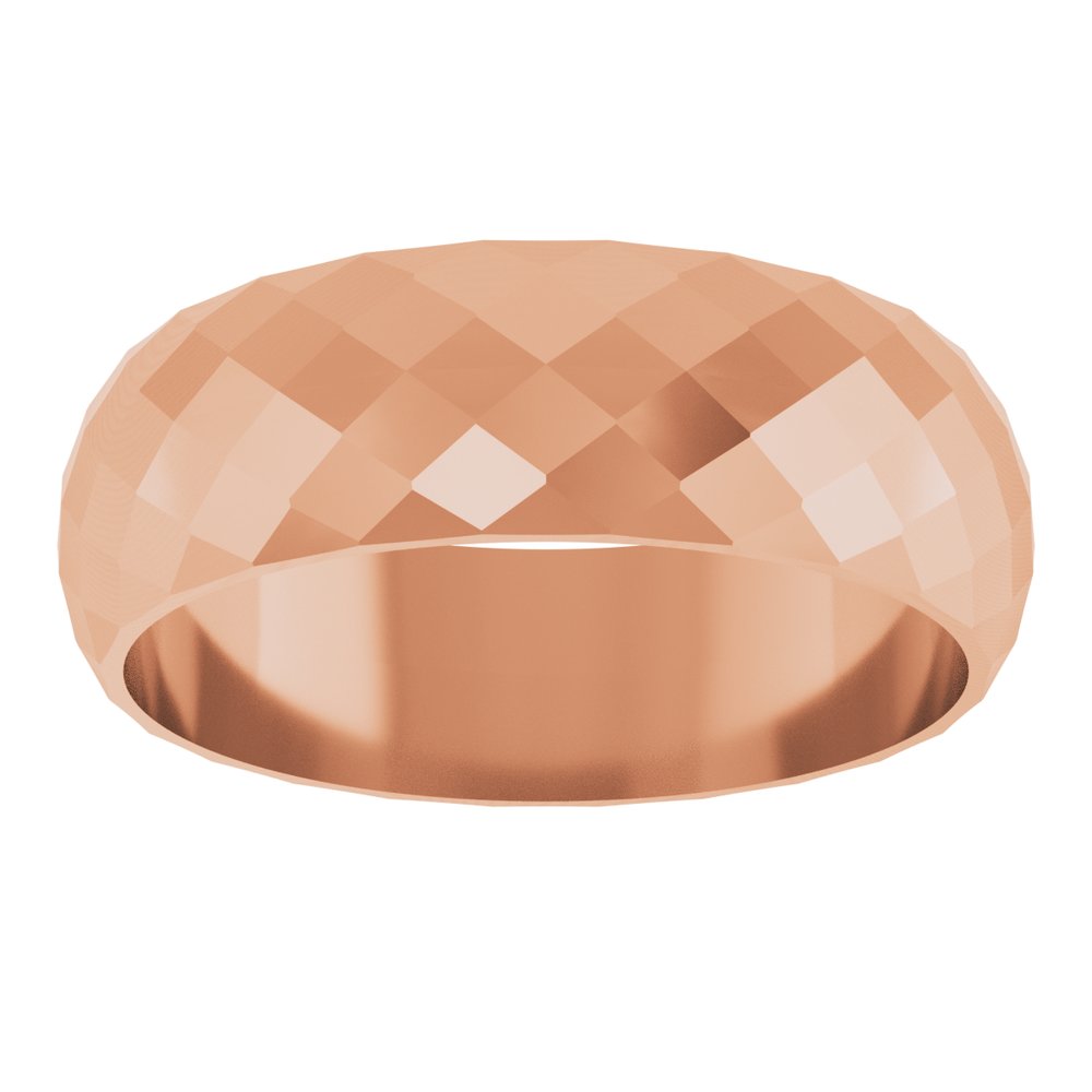 10K Rose Gold 6 mm Diamond Pattern Band Size 10.5
