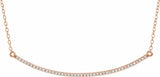 14K Rose Gold 1/6 CTW Natural Diamond Bar 16-18" Necklace