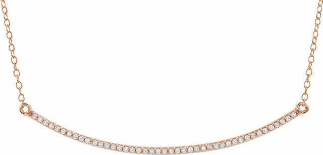 14K Rose Gold 1/6 CTW Natural Diamond Bar 16-18" Necklace