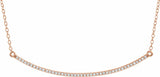 14K Rose 1/6 CTW Natural Diamond Bar 16-18" Necklace