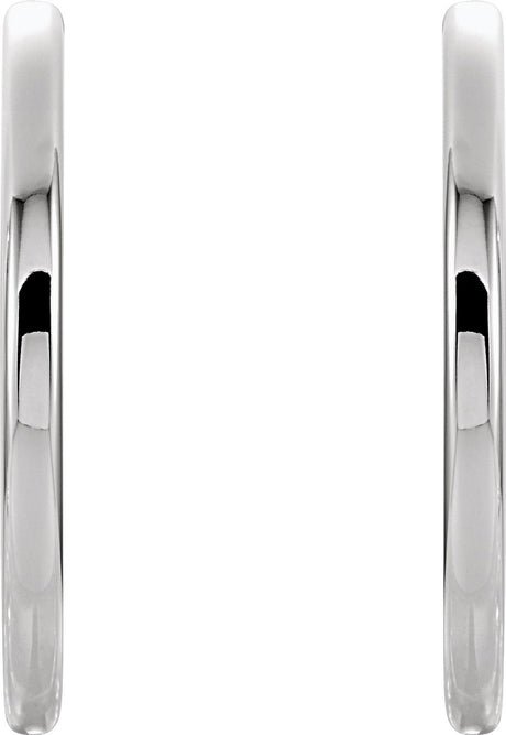 14K White Hinged 24 mm Hoop Earrings