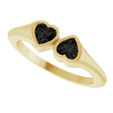 14K Yellow Gold Natural Onyx Two-Stone Ring