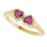 14K Yellow Gold Natural Pink Tourmaline Two-Stone Ring