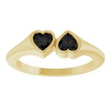14K Yellow Gold Natural Onyx Two-Stone Ring