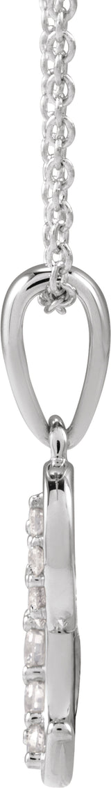 14K White Gold 1/6 CTW Natural Diamond Initial C 18" Necklace