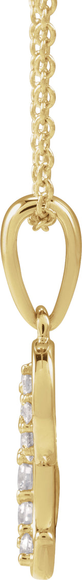 14K Yellow Gold 1/6 CTW Natural Diamond Initial C 18" Necklace