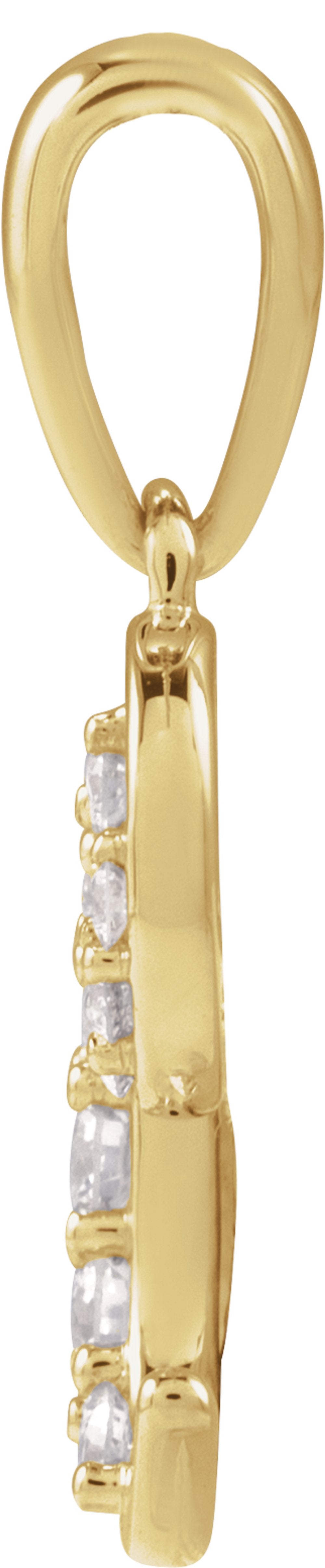 14K Yellow Gold 1/6 CTW Natural Diamond Initial C Pendant