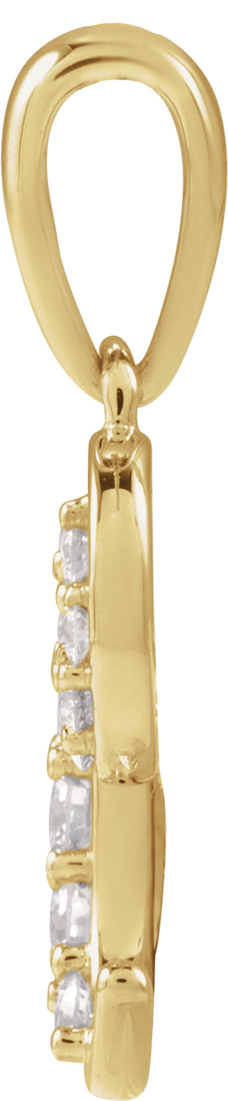 14K Yellow Gold 1/6 CTW Natural Diamond Initial C Pendant