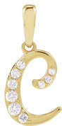 14K Yellow Gold 1/6 CTW Natural Diamond Initial C 18" Necklace