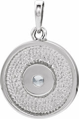 14K White 1/10 CTW Natural Diamond Disc Pendant