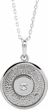 14K White 1/10 CTW Natural Diamond Disc 16-18" Necklace