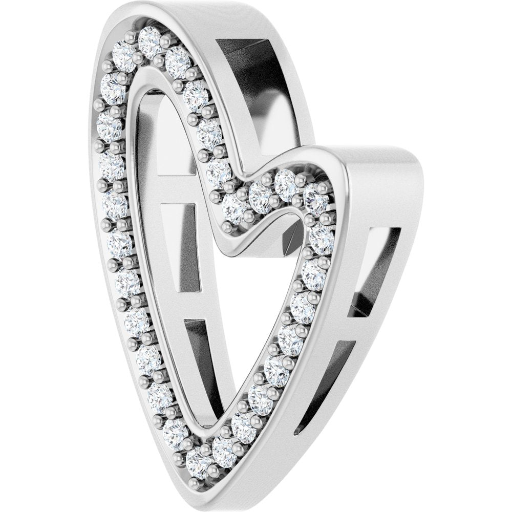 14K White Gold 1/5 CTW Natural Diamond Heart Slide Pendant