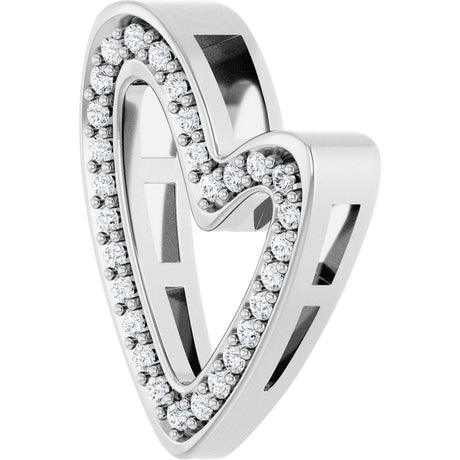 14K White Gold 1/5 CTW Natural Diamond Heart Slide Pendant