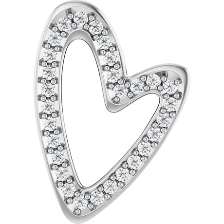 14K White Gold 1/5 CTW Natural Diamond Heart Slide Pendant