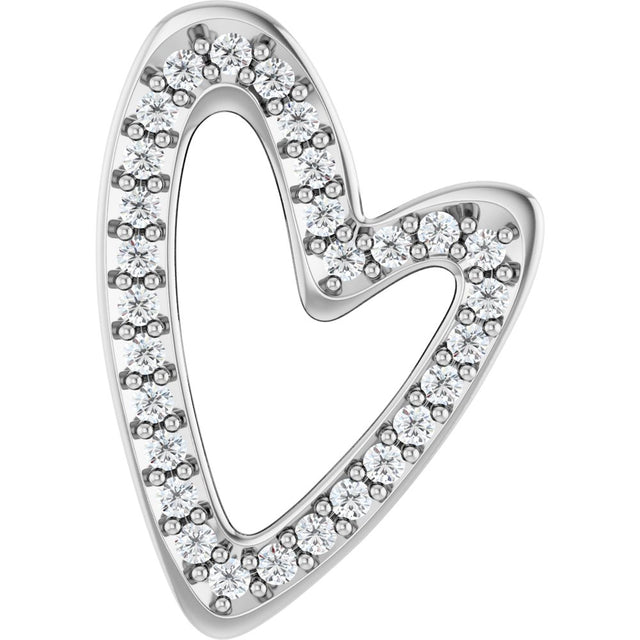 14K White Gold 1/5 CTW Natural Diamond Heart Slide Pendant