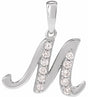 14K White Gold 1/5 CTW Natural Diamond Initial M 18" Necklace