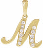 14K Yellow Gold 1/5 CTW Natural Diamond Initial M 18" Necklace