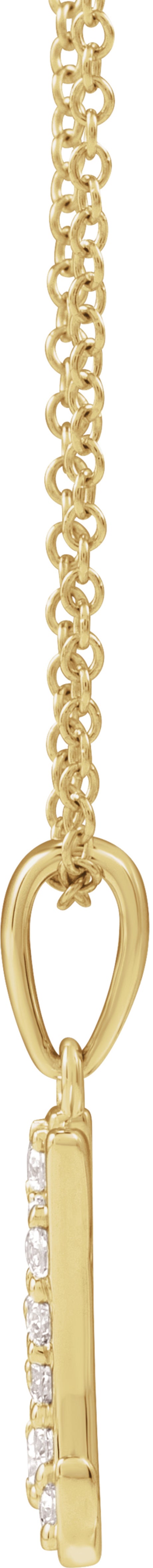 14K Yellow Gold 1/5 CTW Natural Diamond Initial M 18" Necklace