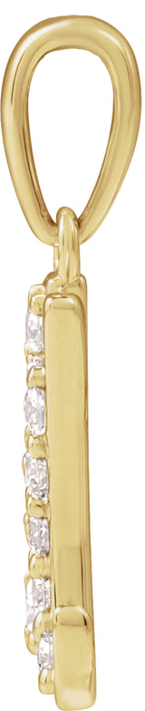 14K Yellow Gold 1/5 CTW Natural Diamond Initial M 18" Necklace