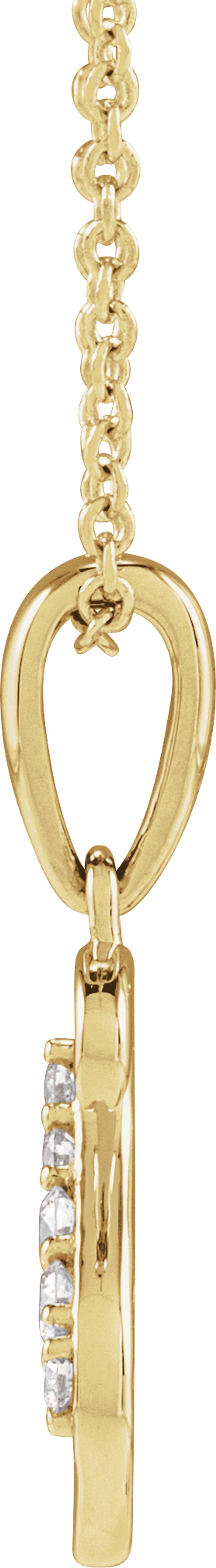 14K Yellow Gold .08 CTW Natural Diamond Initial S 18" Necklace