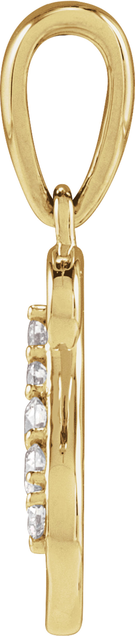 14K Yellow Gold .08 CTW Natural Diamond Initial S Pendant