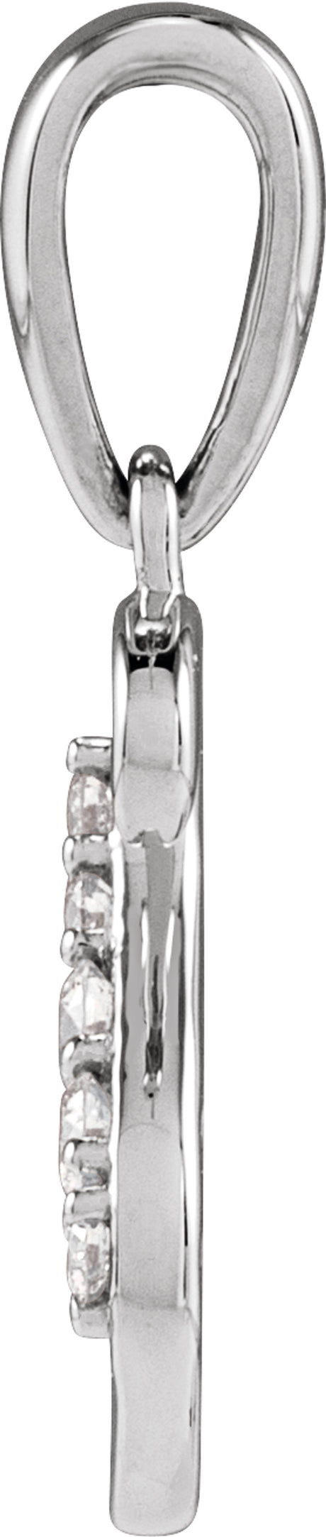 14K White Gold .08 CTW Natural Diamond Initial S Pendant