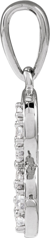 14K White Gold 1/6 CTW Natural Diamond Initial R 18" Necklace
