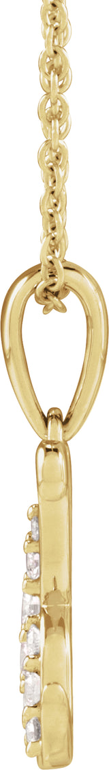 14K Yellow Gold 1/6 CTW Natural Diamond Initial K 18" Necklace