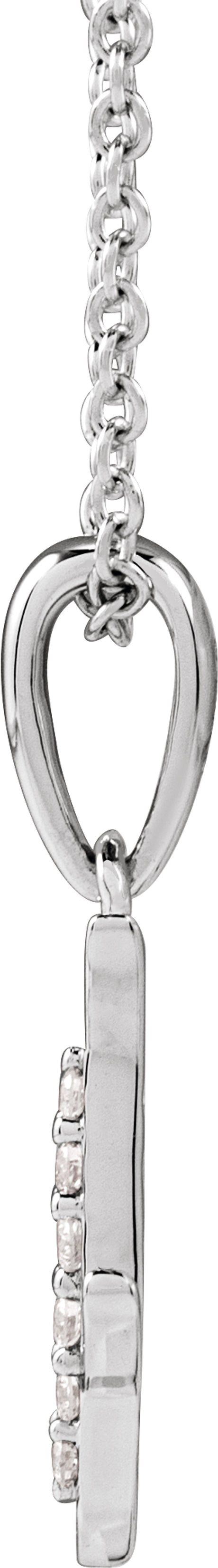 14K White Gold .05 CTW Natural Diamond Initial J 18" Necklace