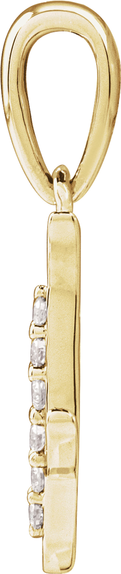 14K Yellow Gold .05 CTW Natural Diamond Initial J Pendant