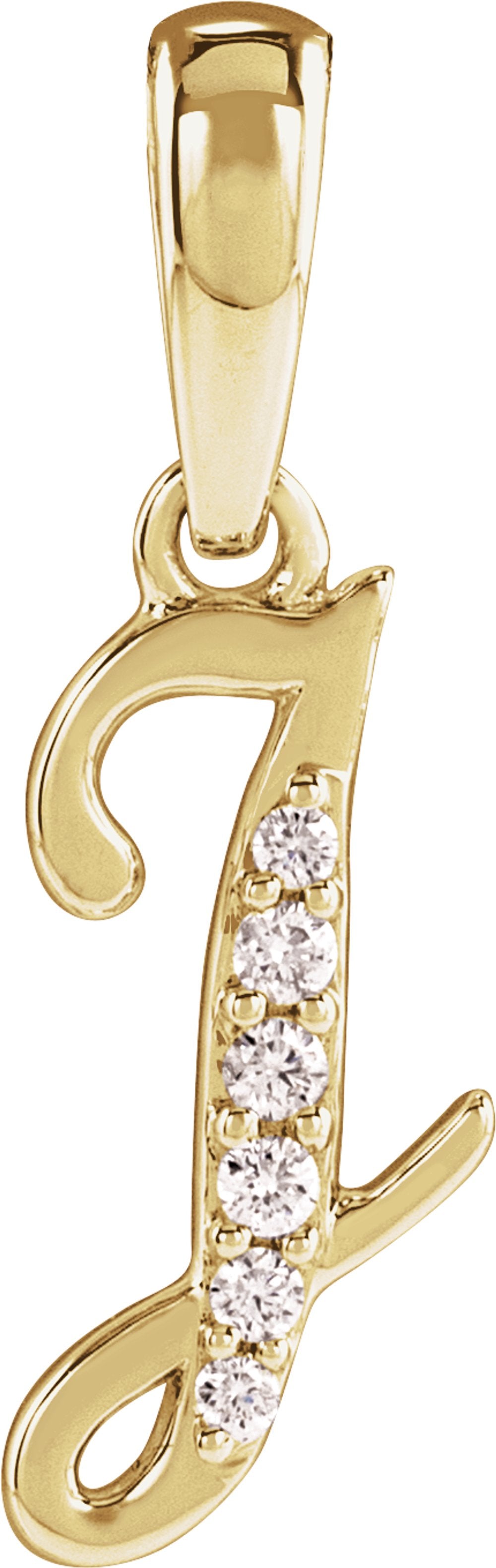 14K Yellow Gold .05 CTW Natural Diamond Initial J Pendant