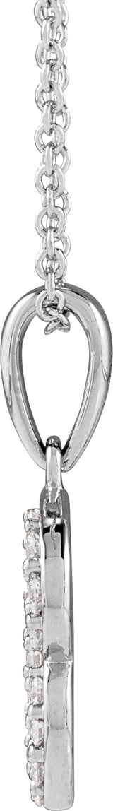 14K White Gold 1/6 CTW Natural Diamond Initial B 18" Necklace