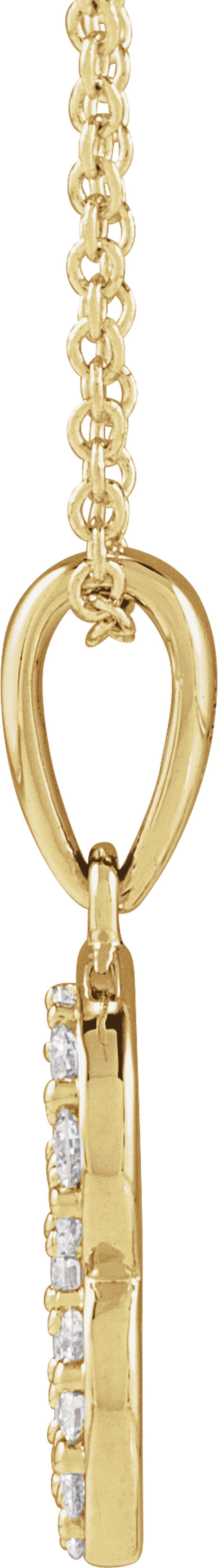 14K Yellow Gold 1/6 CTW Natural Diamond Initial B 18" Necklace
