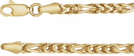 14K Yellow Gold 3.2 mm Franco 8" Chain