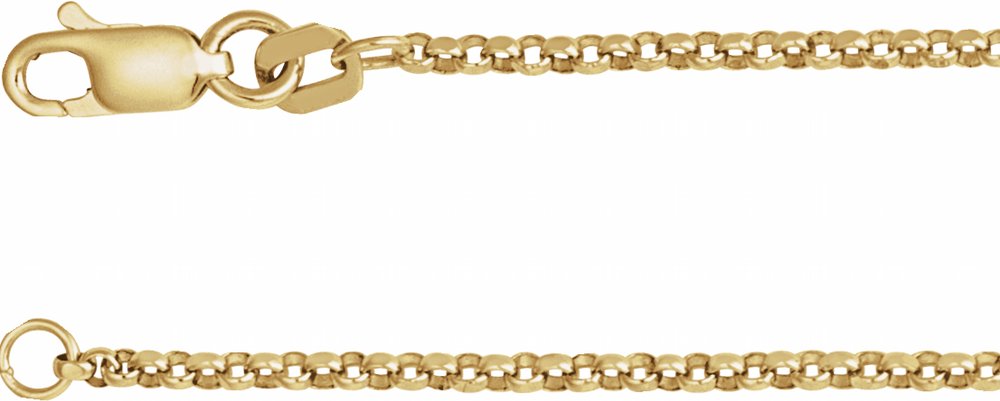 14K Yellow Gold 1.65 mm Rolo 20" Chain